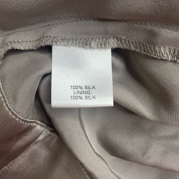 Michelle Mason‎ Women Size 6 Silk Charmeuse Belted Slim Pleated Pants Tie Belt - Picture 7 of 12